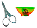 Kit Tesoura Dobrável Em Metal + Cuia De Silicone
