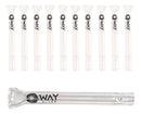 Kit 10 Piteiras Vidro Way Glass 5mm x 7cm Bocal Achatado Transparente