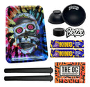 Kit Tabacaria Bandeja Seda Piteira Slick Tubete Tesoura Cuia