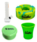 Kit Completo Com Mini Bong De Vidro + Dichavador + Cinzeiro