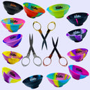 Kit Tesoura De Metal Dobrável + Cuia De Silicone Sadhu