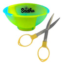 Kit Tesoura De Metal Dobrável + Cuia De Silicone Sadhu