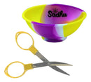 Kit Tesoura De Metal Dobrável + Cuia De Silicone Sadhu