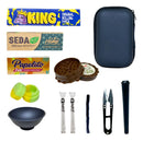 Kit Fumo Tabacaria Dichavador Papel Seda Cigarro Zomo Tabaco Branco Abstrato