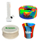 Kit Completo Com Mini Bong De Vidro + Dichavador + Cinzeiro