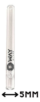 Kit 10 Piteiras de Vidro Slim Way Glass 5cm x 5mm Transparente