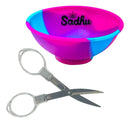 Kit Tesoura De Metal Dobrável + Cuia De Silicone Sadhu