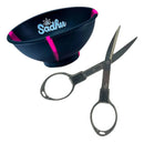 Kit Tesoura De Metal Dobrável + Cuia De Silicone Sadhu