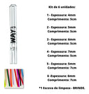 Kit 6 Piteiras De Vidro Diversos Tamanhos + Way Glass