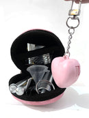 9 Pcs Kit Portátil rosa coração redondo
