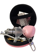 9 Pcs Kit Portátil rosa coração redondo