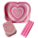 3 Pcs Kit Coração Rosa