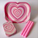 3 Pcs Kit Coração Rosa